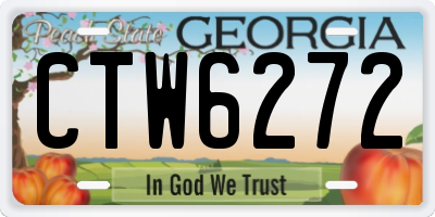 GA license plate CTW6272