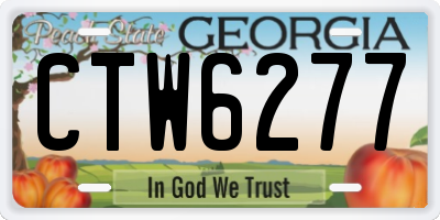 GA license plate CTW6277