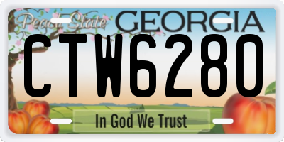 GA license plate CTW6280