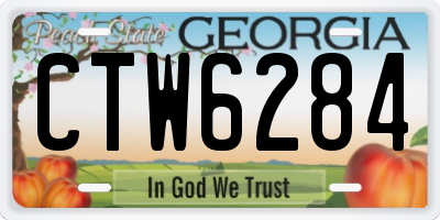 GA license plate CTW6284