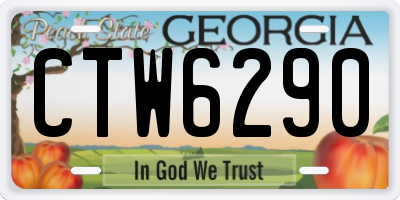 GA license plate CTW6290