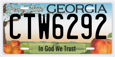 GA license plate CTW6292