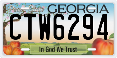 GA license plate CTW6294