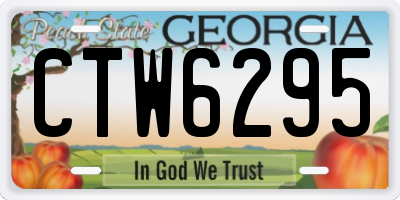 GA license plate CTW6295