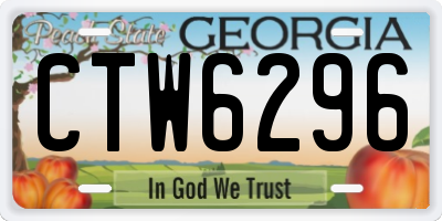 GA license plate CTW6296