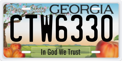 GA license plate CTW6330