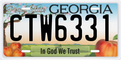 GA license plate CTW6331