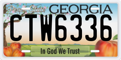 GA license plate CTW6336