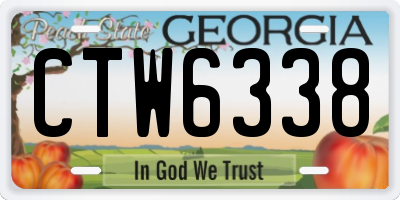 GA license plate CTW6338
