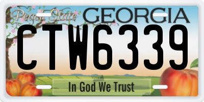 GA license plate CTW6339