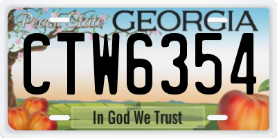 GA license plate CTW6354