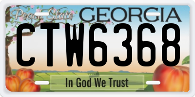 GA license plate CTW6368