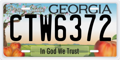 GA license plate CTW6372