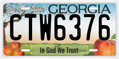 GA license plate CTW6376