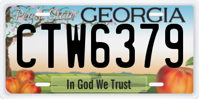 GA license plate CTW6379