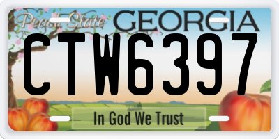 GA license plate CTW6397