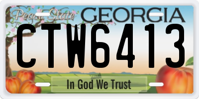 GA license plate CTW6413