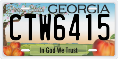 GA license plate CTW6415