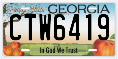 GA license plate CTW6419