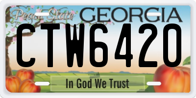 GA license plate CTW6420