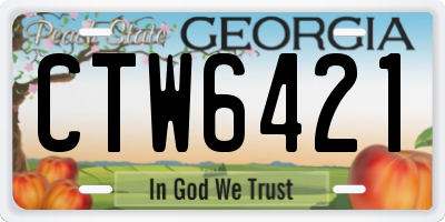 GA license plate CTW6421