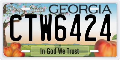 GA license plate CTW6424