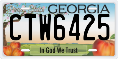GA license plate CTW6425