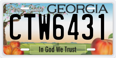 GA license plate CTW6431