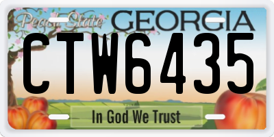 GA license plate CTW6435