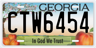GA license plate CTW6454