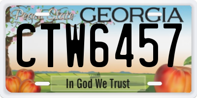 GA license plate CTW6457