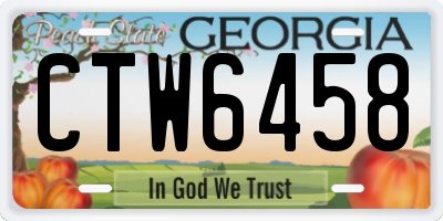 GA license plate CTW6458