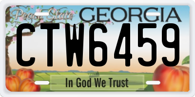 GA license plate CTW6459