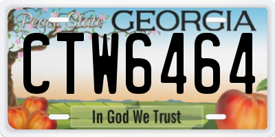 GA license plate CTW6464