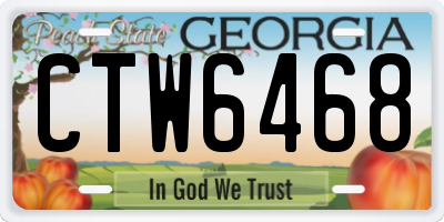 GA license plate CTW6468