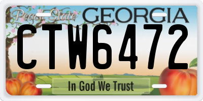 GA license plate CTW6472