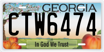 GA license plate CTW6474