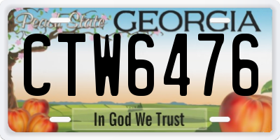 GA license plate CTW6476