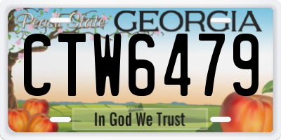 GA license plate CTW6479