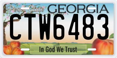 GA license plate CTW6483