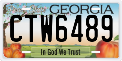 GA license plate CTW6489