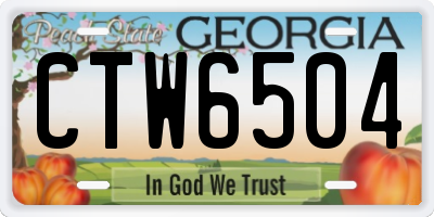 GA license plate CTW6504