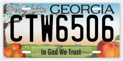GA license plate CTW6506
