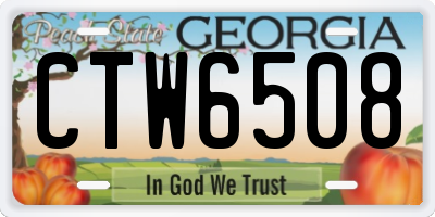 GA license plate CTW6508