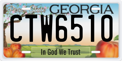 GA license plate CTW6510