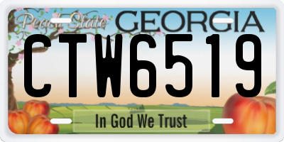 GA license plate CTW6519