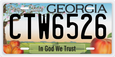 GA license plate CTW6526