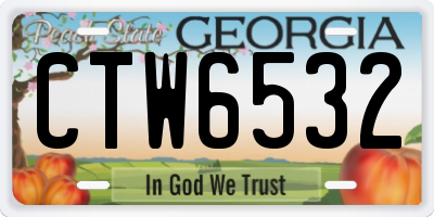 GA license plate CTW6532