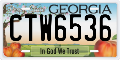 GA license plate CTW6536