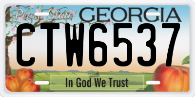 GA license plate CTW6537